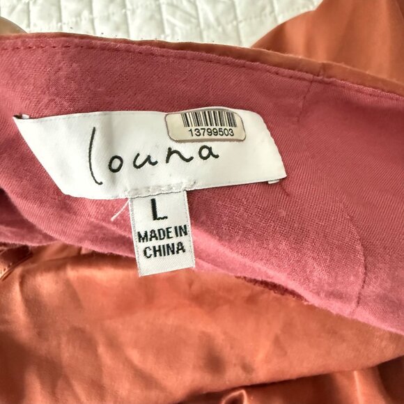 Louna Burnt Orange Tie-Back Long Bell Sleeve Cropped Top,  L Polyester/Spandex/R - Picture 5 of 11